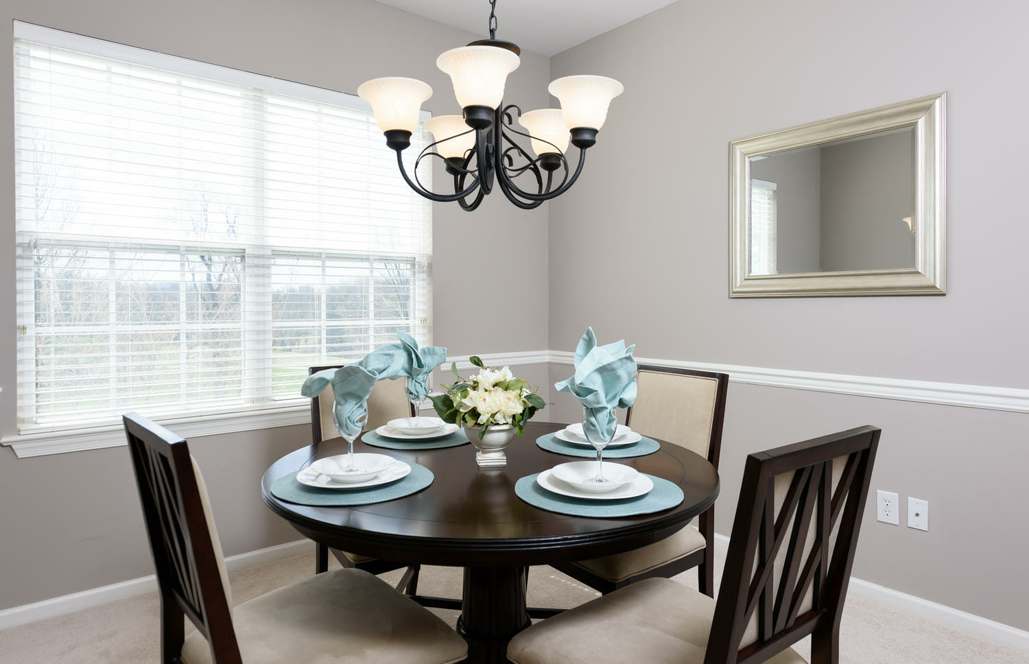 home staged dining room