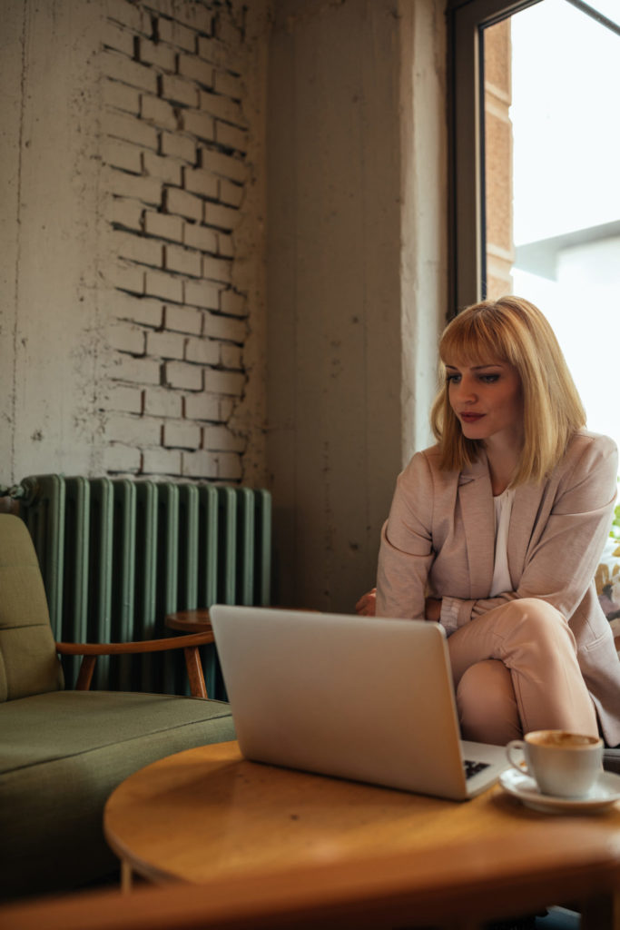 Working on her brand media kit