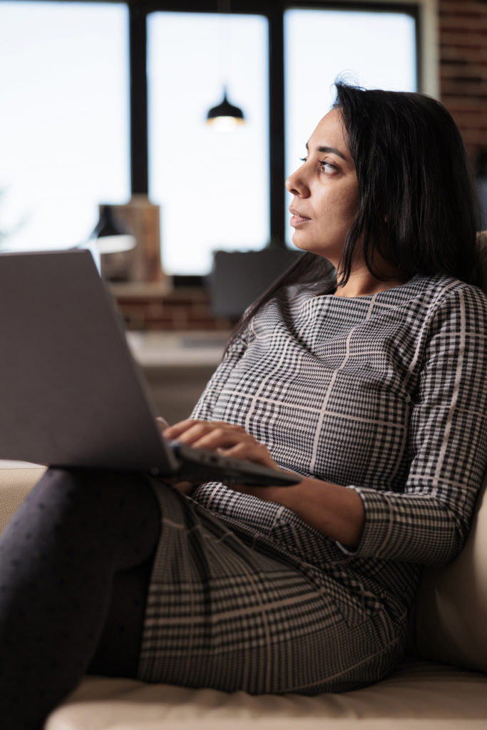 Home stager working on brand media kit