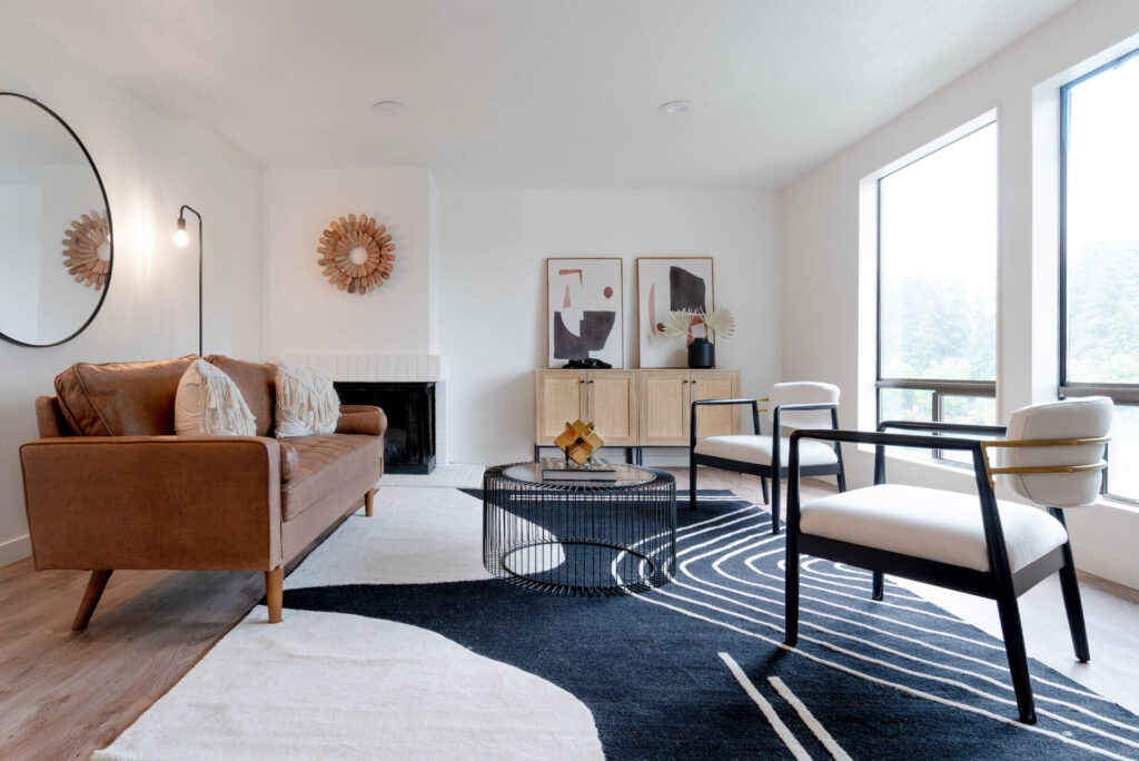 Living room staged by PURE Home Studio