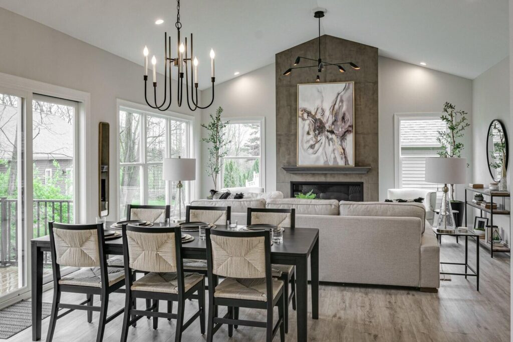 dining room staged by flourish interiors