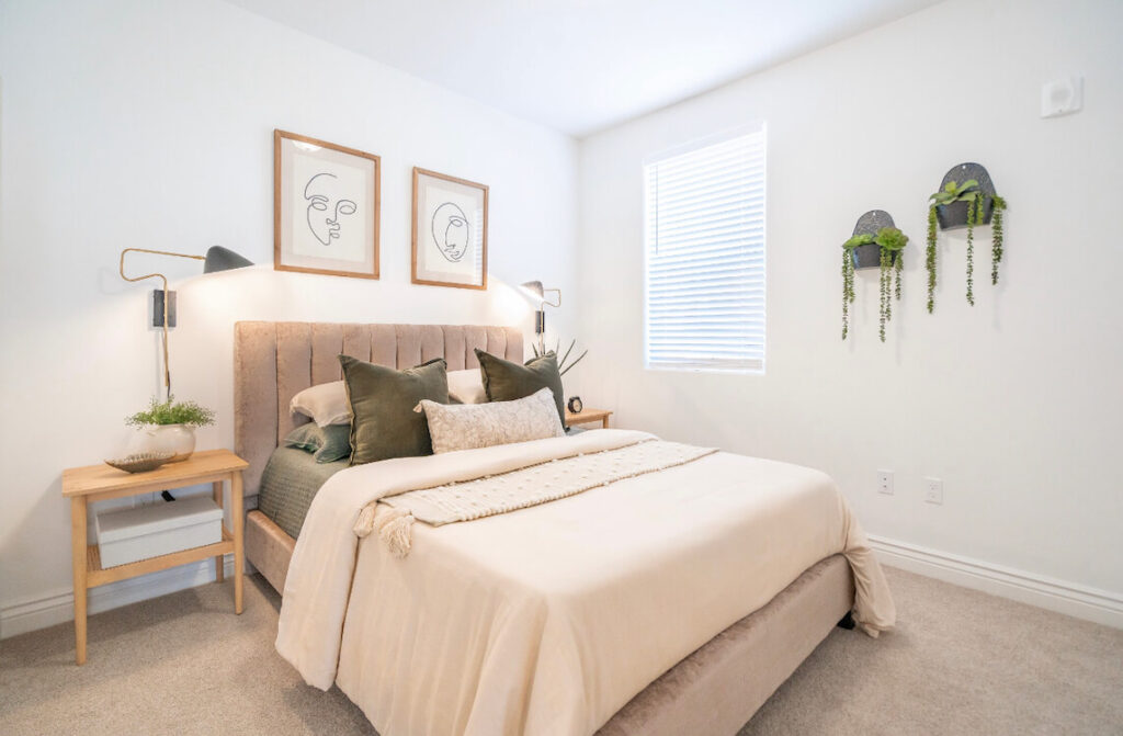 Bedroom staged by Acacia Creek Home Staging