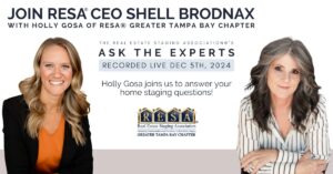 Discover actionable tips from Holly Gosa in our latest RESA® webinar. Learn about pricing strategies, inventory management, and scaling your staging business.