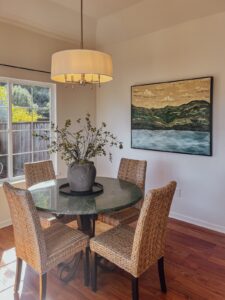 Bay Area dining space professionally staged by Interior Solutions Staging, contributing to a $100K over-asking sale in San Rafael.