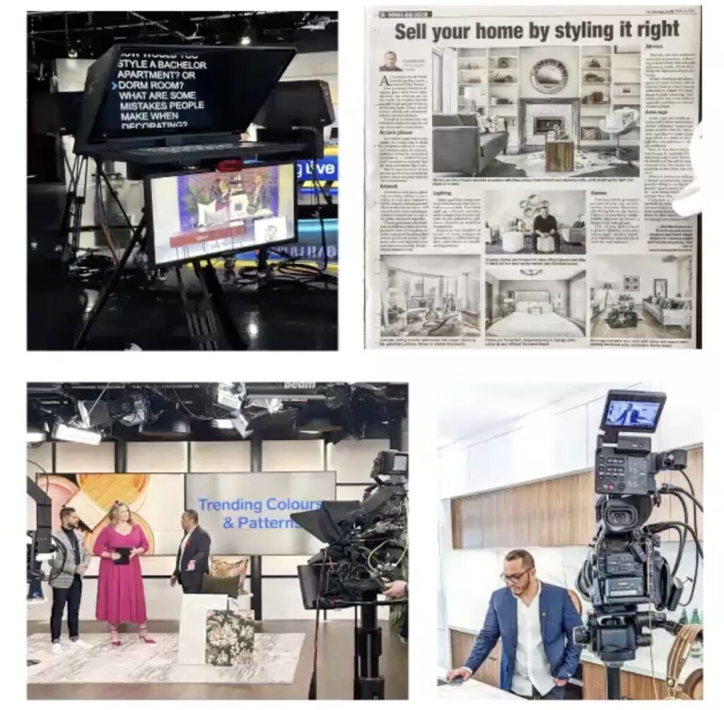 Red Barrinuevo featured on TV and in print media, demonstrating how to get press as a home stager through effective PR and branding.